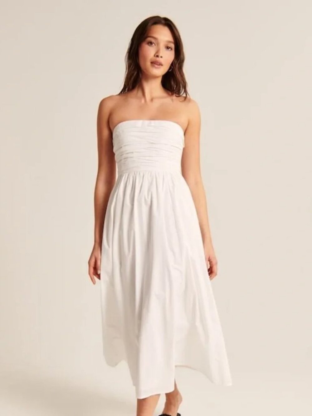 Abercrombie & Fitch Strapless White Maxi Dress